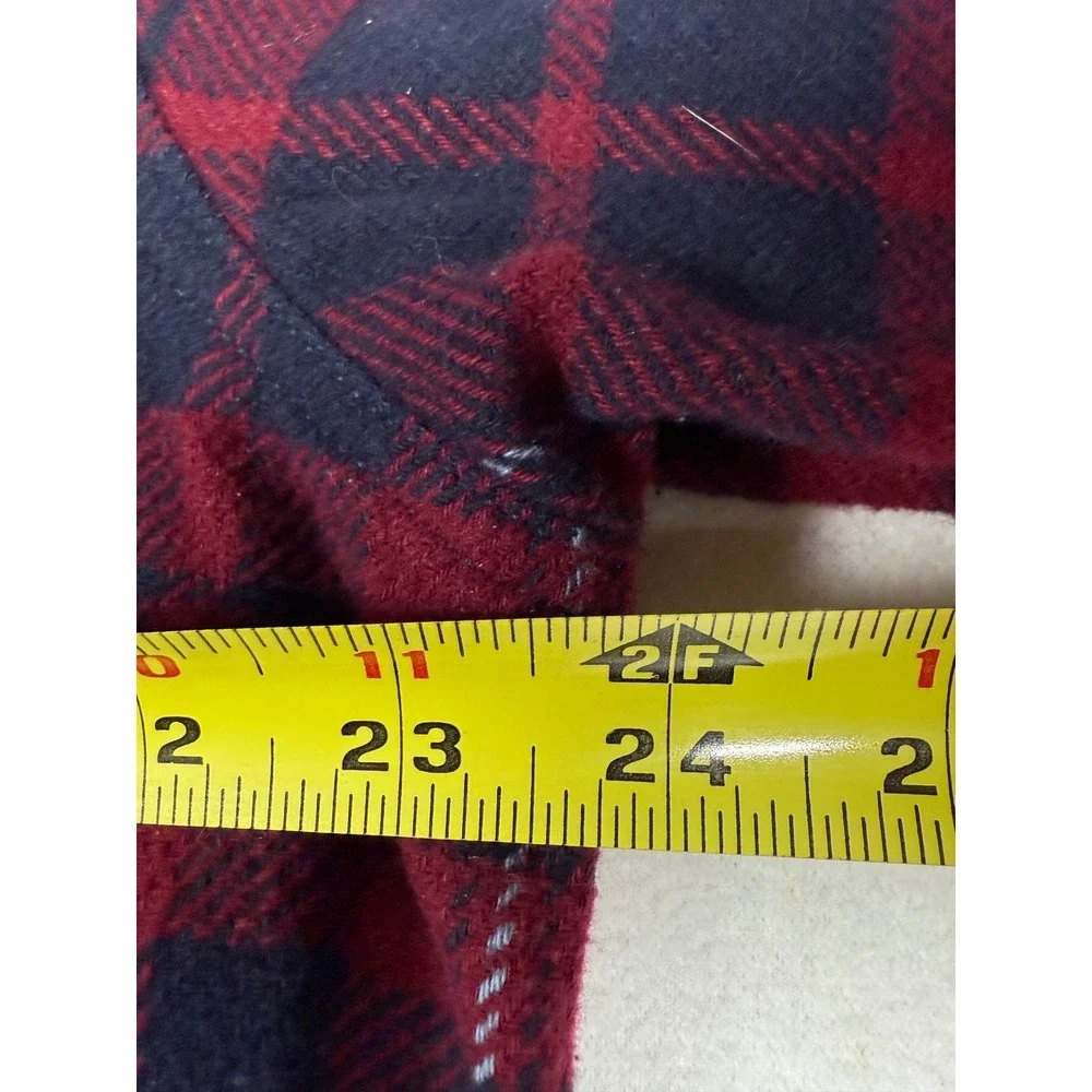 Orvis XXL Heavy Flannel Coat Shirt Red Blue Plaid Long Sleeve‎ Button  Pockets